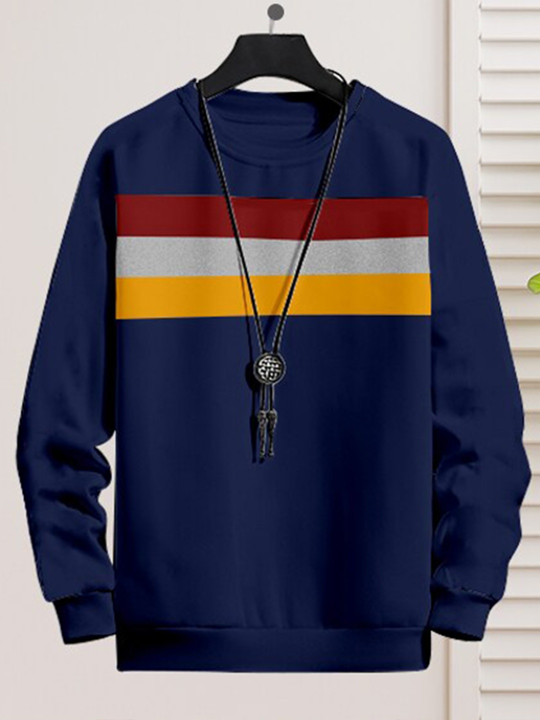 

AUSK Striped Long Sleeves Cotton T-shirt, Navy blue