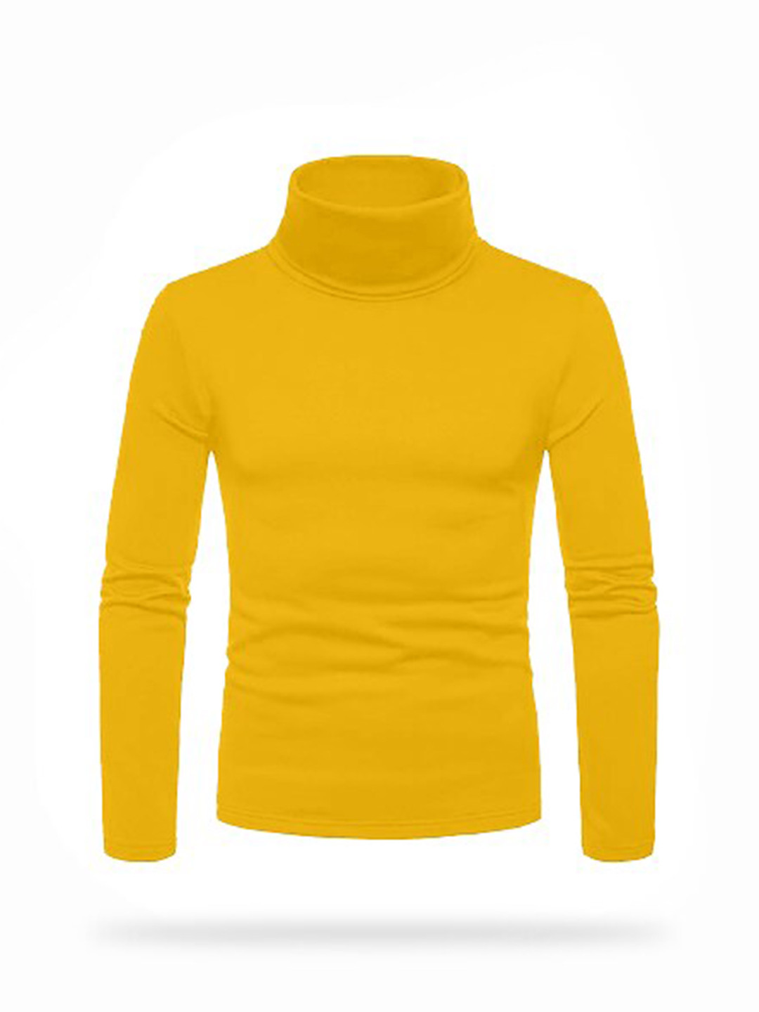 

AUSK Hign Neck Cotton T-shirt, Mustard