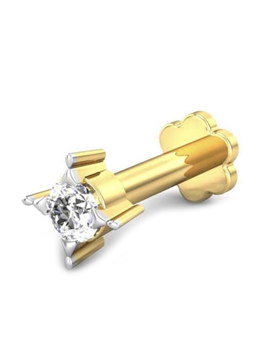 

CANDERE A KALYAN JEWELLERS COMPANY 18KT Gold Diamond Tara Nosepin-0.35gm