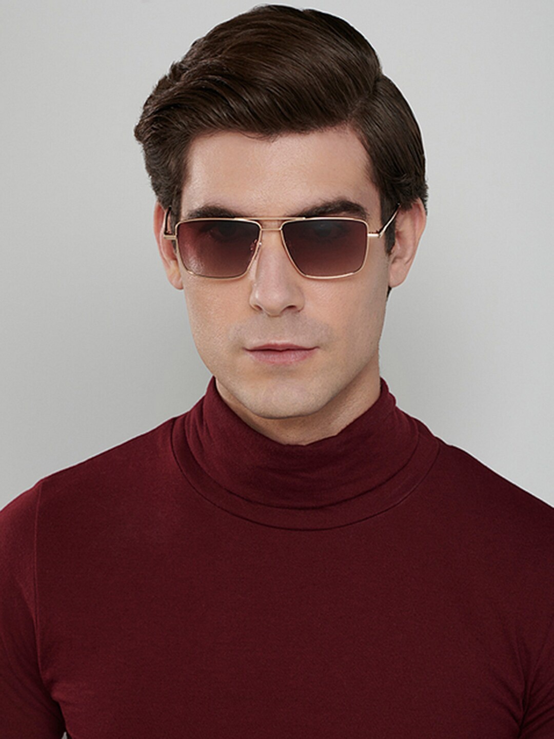 

John Jacobs Full Rim Square Sunglasses with Polarised and UV Protected Lens 147922, Brown