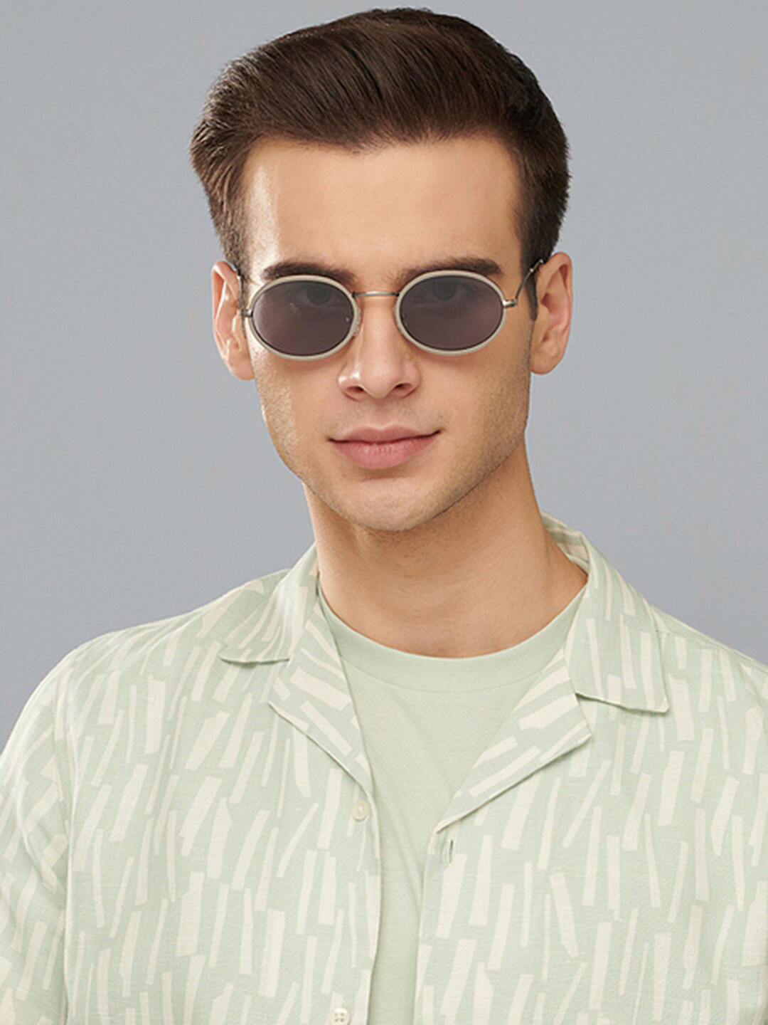 

John Jacobs Full Rim Round Sunglasses with UV Protected Lens 146875, Grey