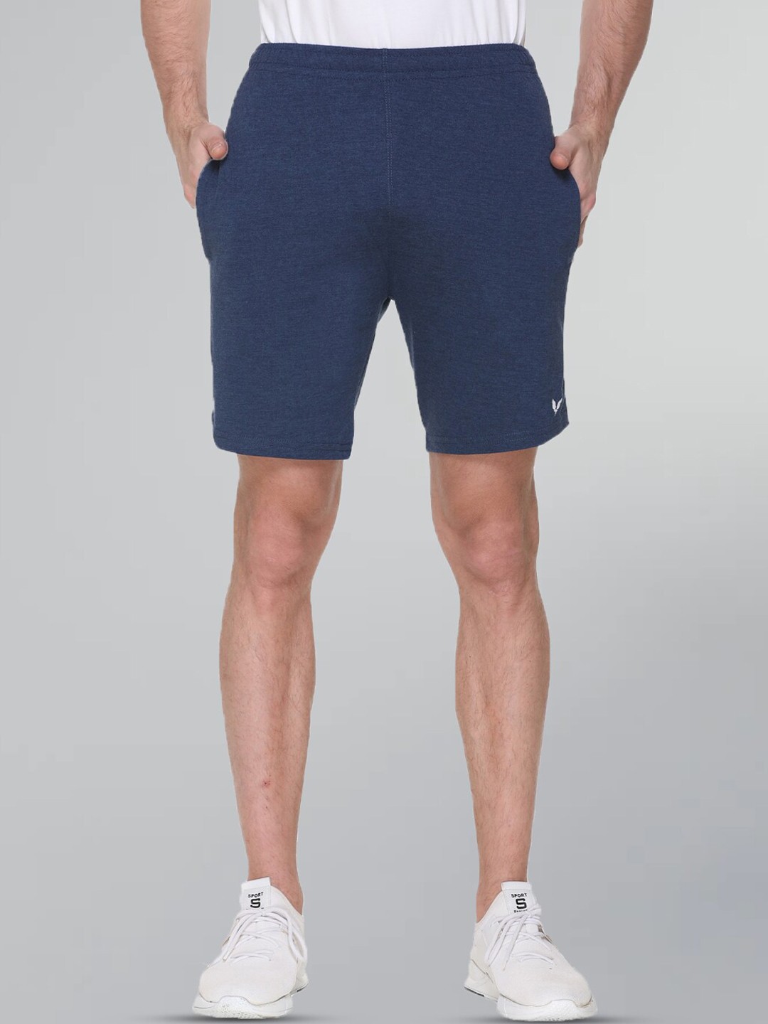 

GODFREY Men Regular Fit Rapid Dry Cotton Sports Shorts, Navy blue
