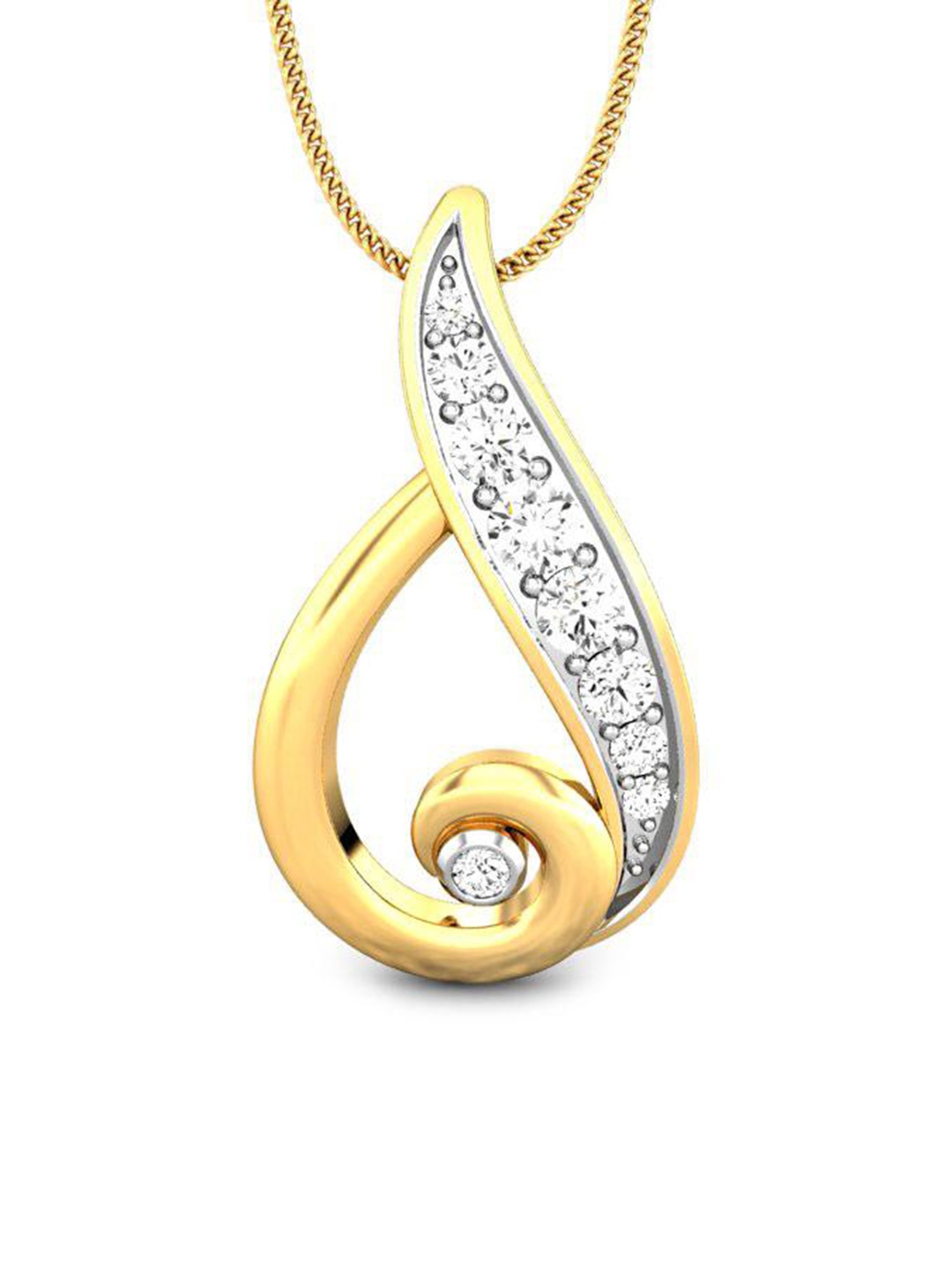 

CANDERE A KALYAN JEWELLERS COMPANY 18KT Gold CZ Studded Pendant-1.0gm