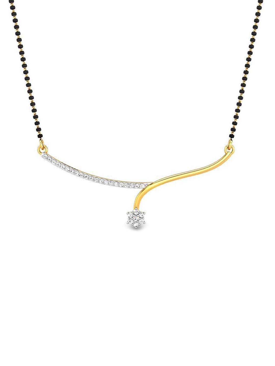 

CANDERE A KALYAN JEWELLERS COMPANY CZ-Studded 18KT Gold Tanmaniya Pendant-1.2gm