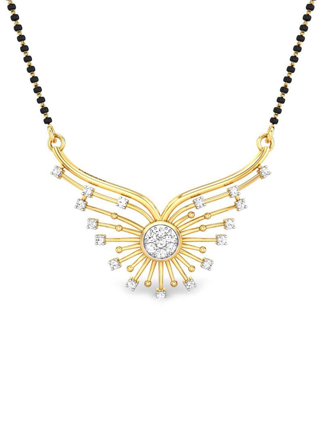 

CANDERE A KALYAN JEWELLERS COMPANY CZ-Studded 22KT Gold Tanmaniya Pendant-2.31 g