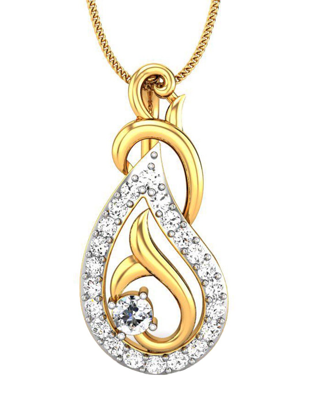

CANDERE A KALYAN JEWELLERS COMPANY Cubic Zirconia-Studded 22KT Gold Pendant - 1.43 g