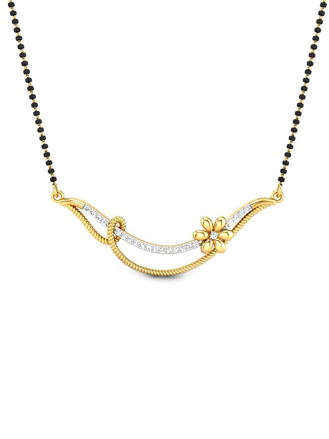 

CANDERE A KALYAN JEWELLERS COMPANY CZ-Studded 22KT Gold Tanmaniya Pendant-2.53 g