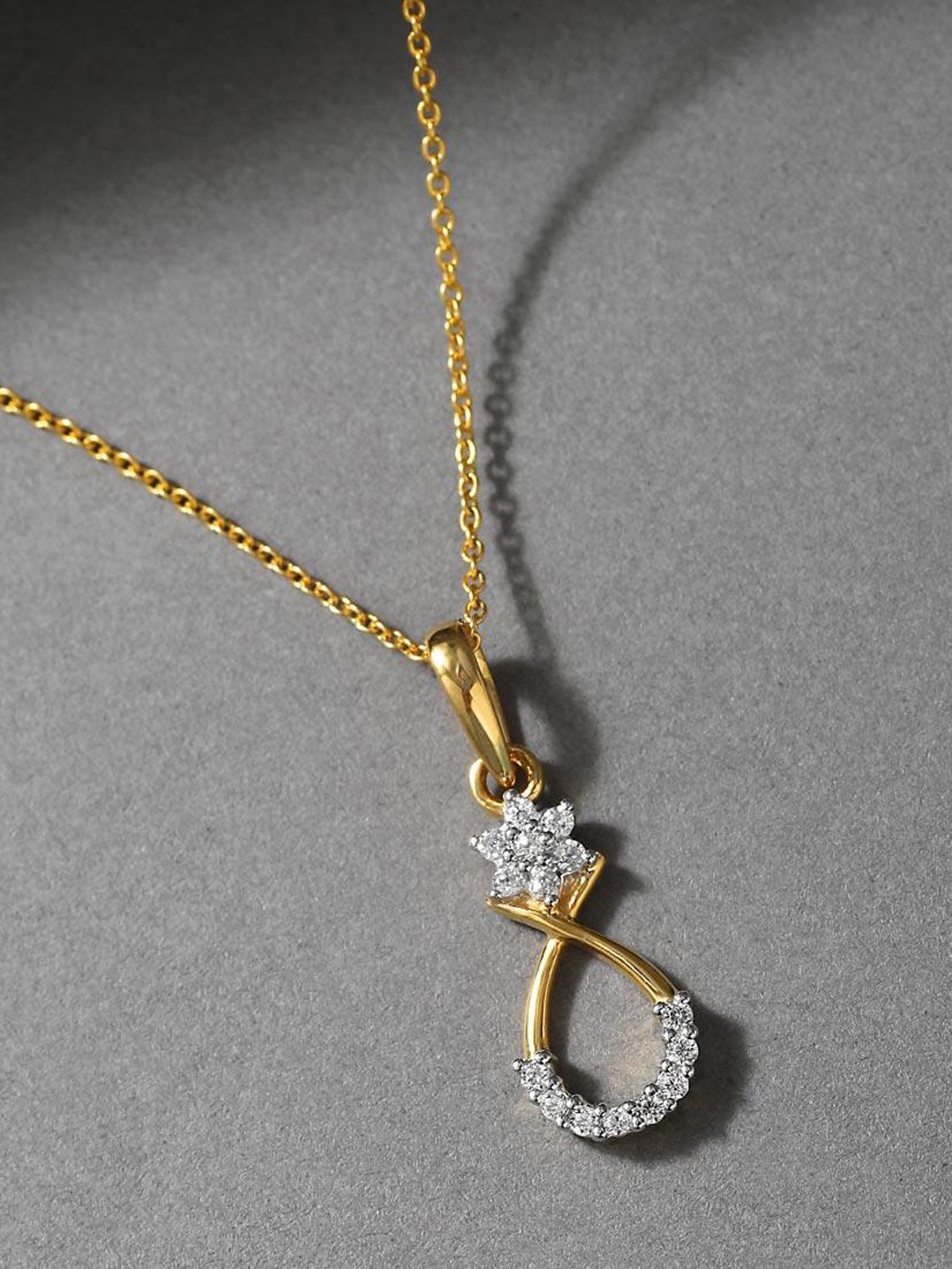 

CANDERE A KALYAN JEWELLERS COMPANY 22KT Gold Cubic Zirconia-Studded Pendant- 1.58gm