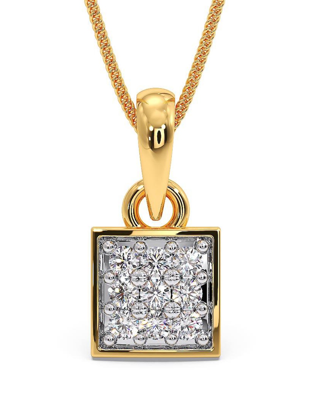 

CANDERE A KALYAN JEWELLERS COMPANY Cubic Zirconia Studded 14KT Gold Pendant-0.47gm