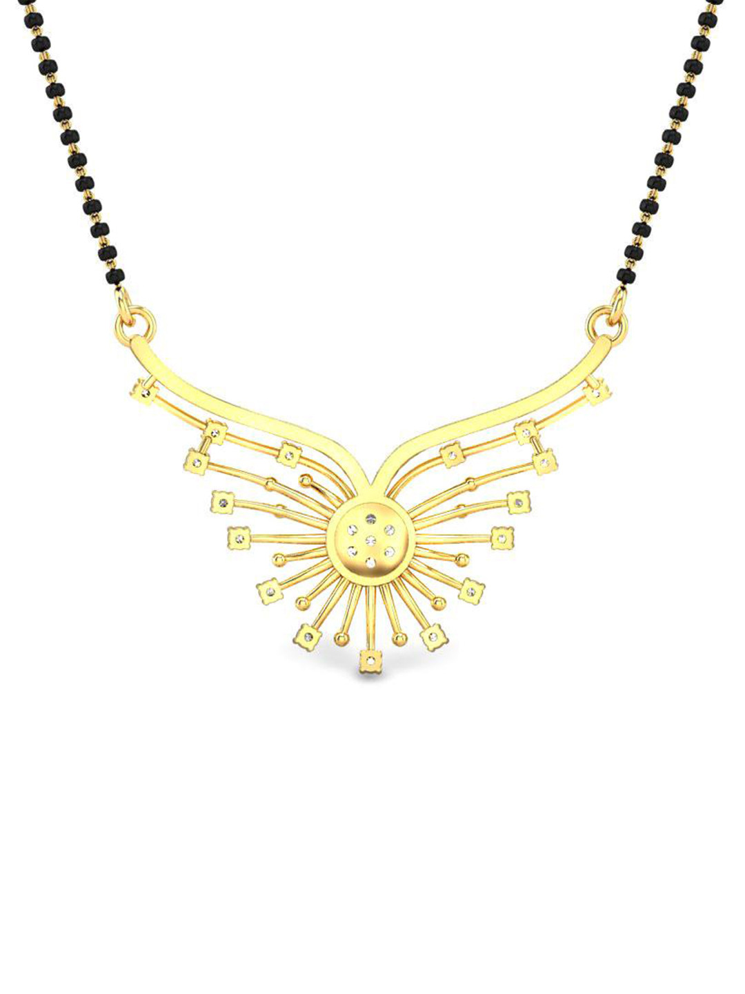 

CANDERE A KALYAN JEWELLERS COMPANY CZ-Studded 14KT Gold Tanmaniya Pendant-1.7gm
