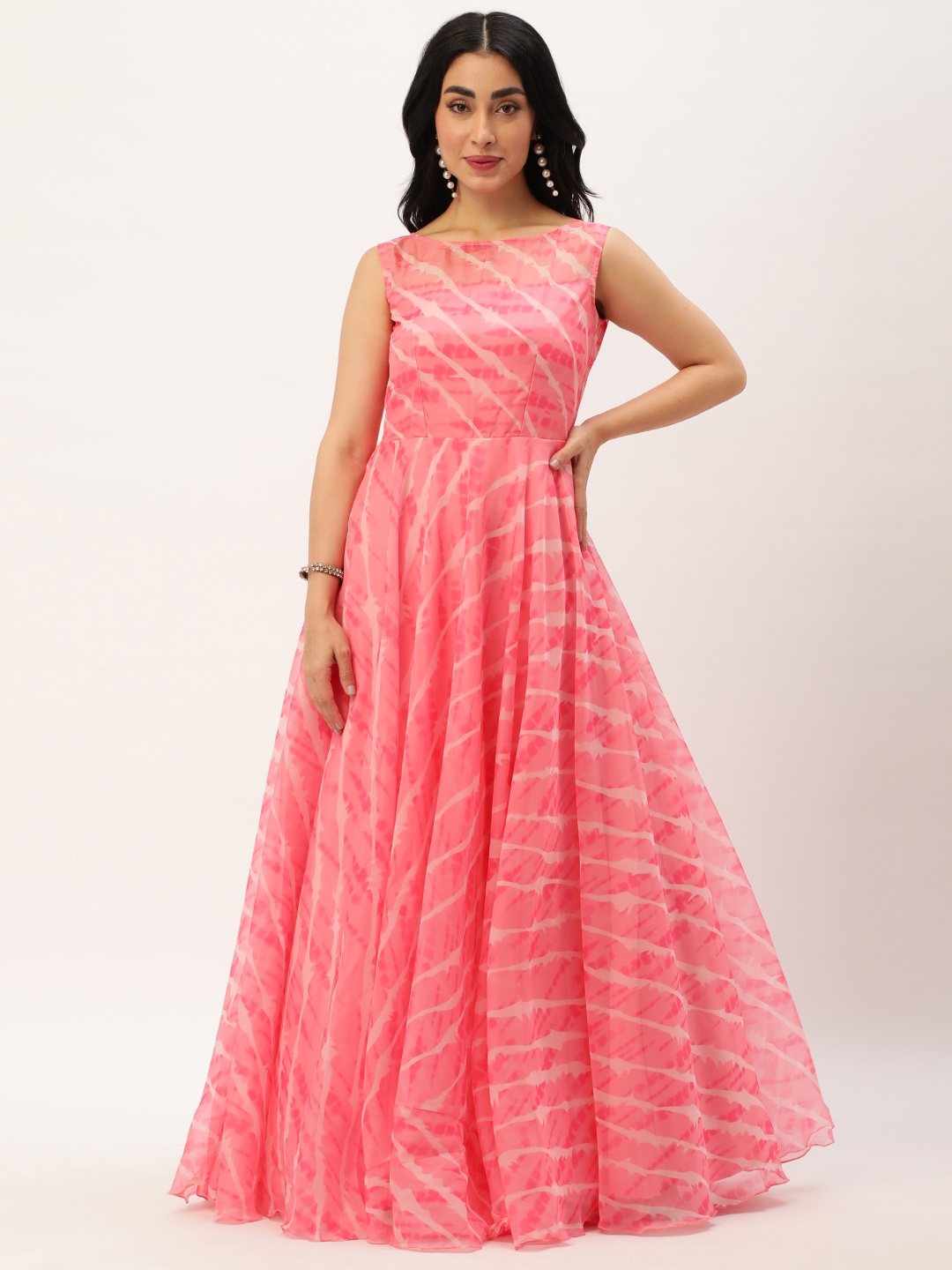 

Ethnovog Striped Maxi Dress, Pink
