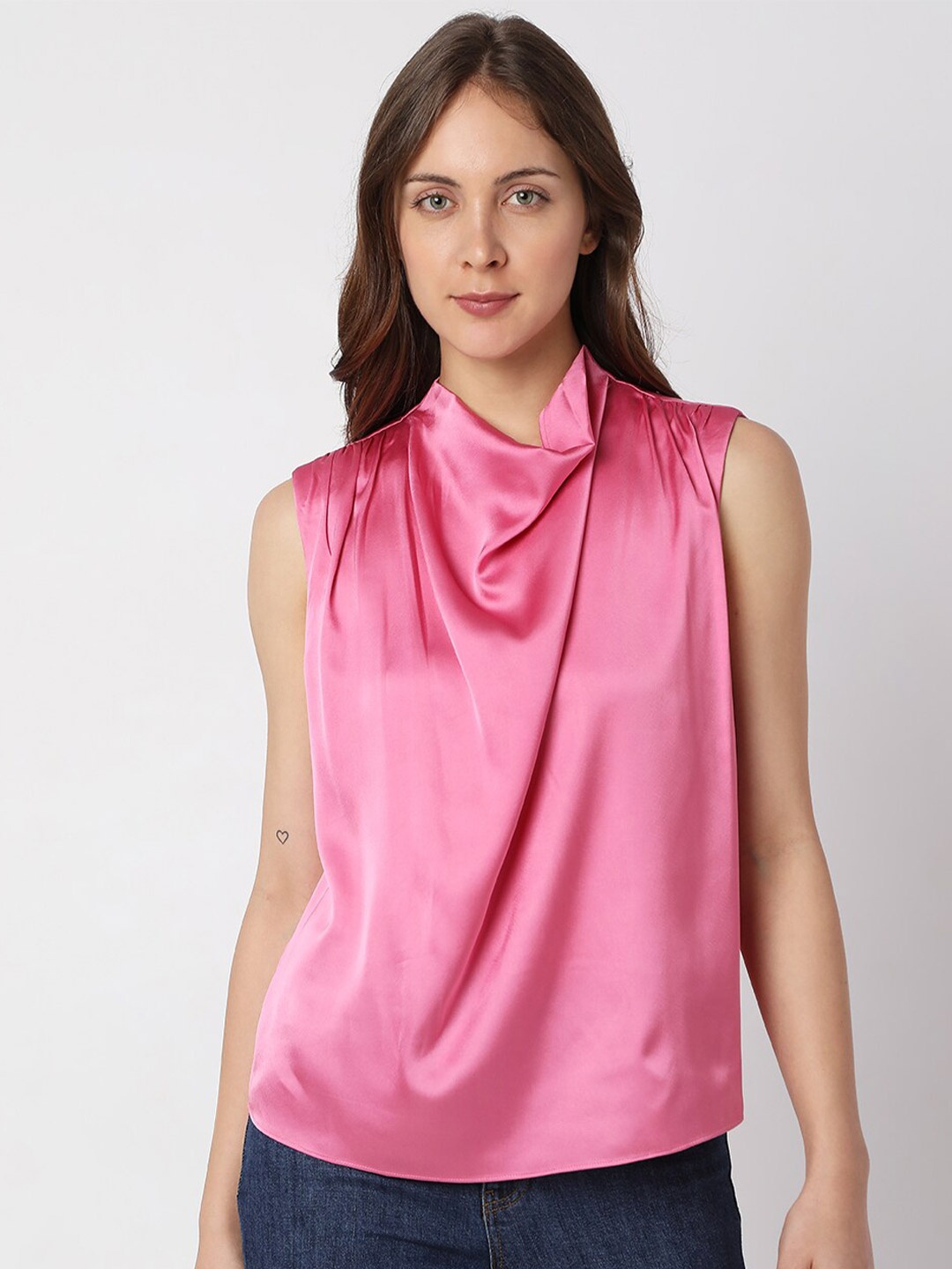 

Vero Moda Cowl Neck Sleeveless Top, Pink