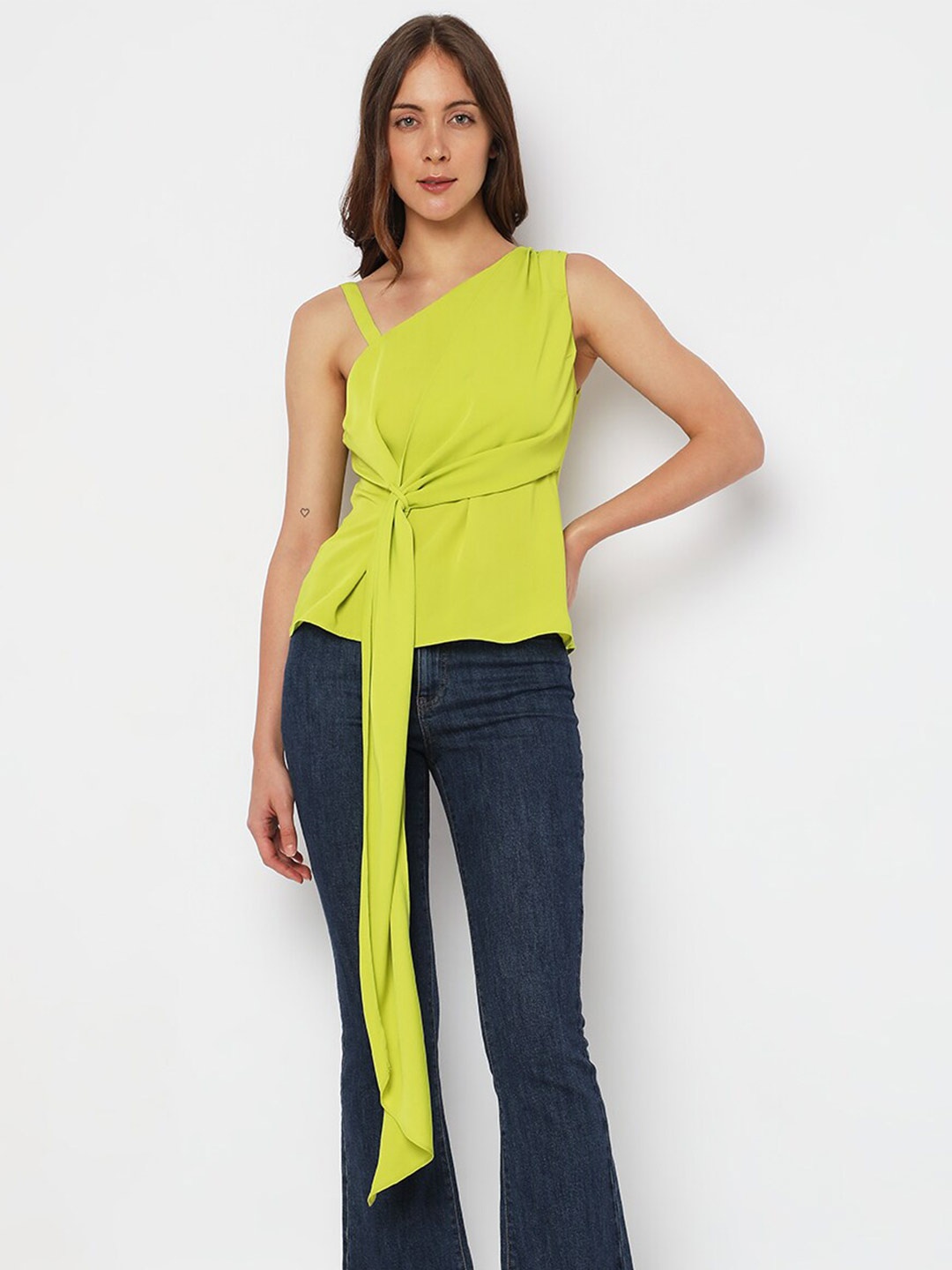 

Vero Moda One shoulder Tie-Ups Top, Green