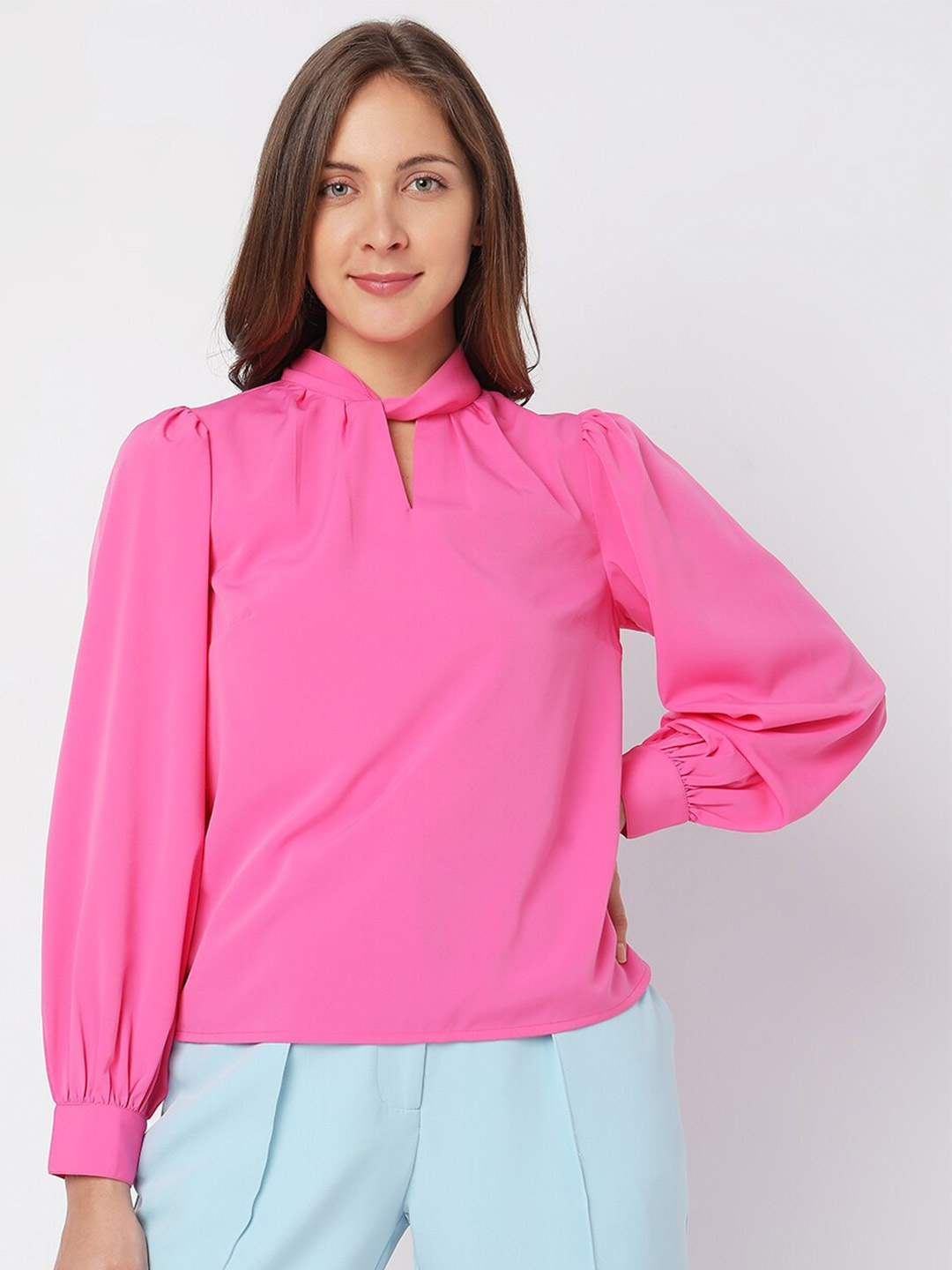 

Vero Moda Keyhole Neck Top, Pink