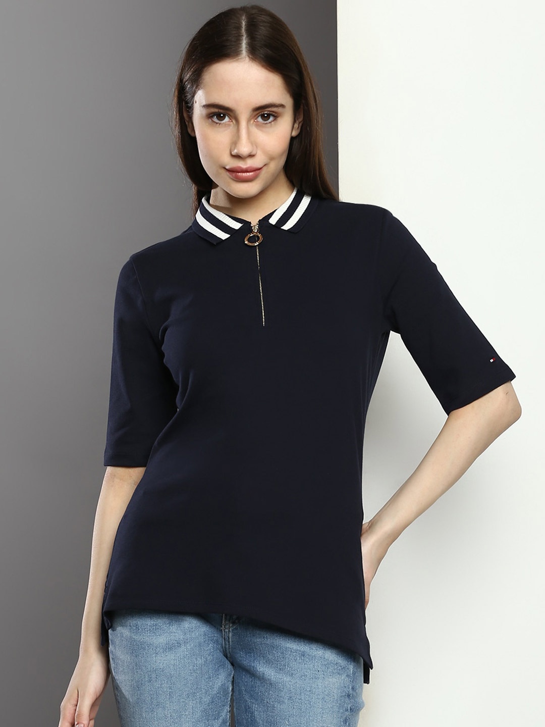 

Tommy Hilfiger Polo Collar Organic Cotton T-shirt, Navy blue