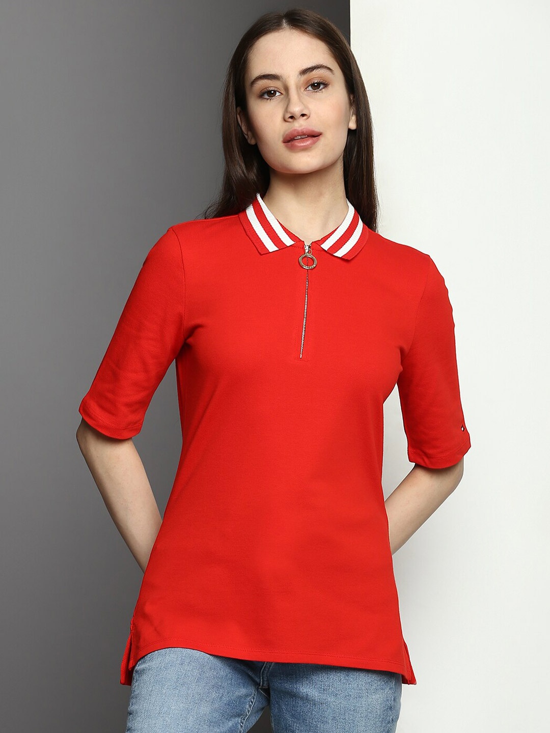 

Tommy Hilfiger Polo Collar Organic Cotton T-shirt, Red