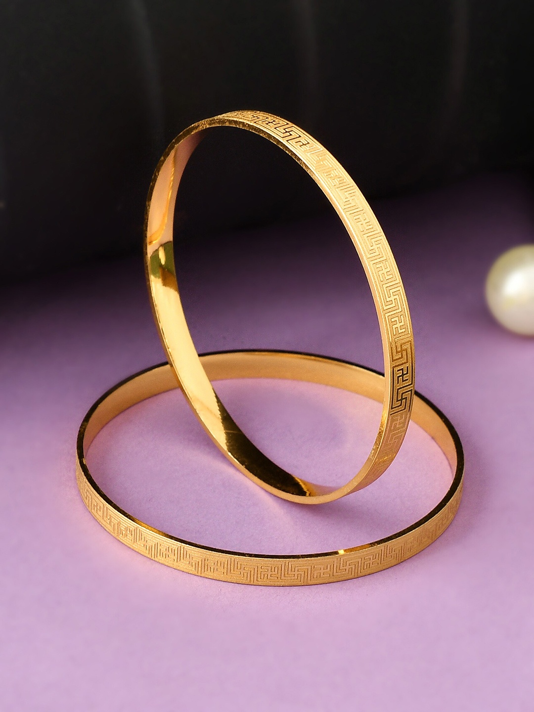 

Shoshaa Set Of 2 Gold-Plated Handcrafted Bangles