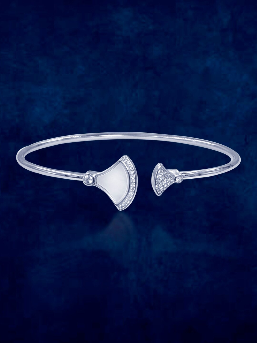 

Taraash Silver-Plated 925 Sterling Silver American Diamond Studded Bangle