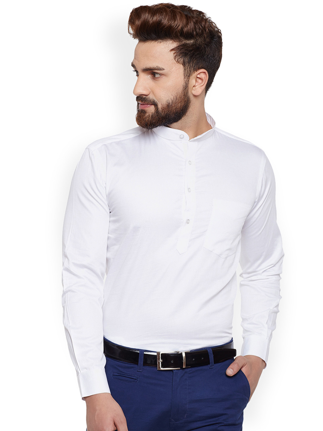 

Hancock Men White Slim Fit Solid Formal Shirt