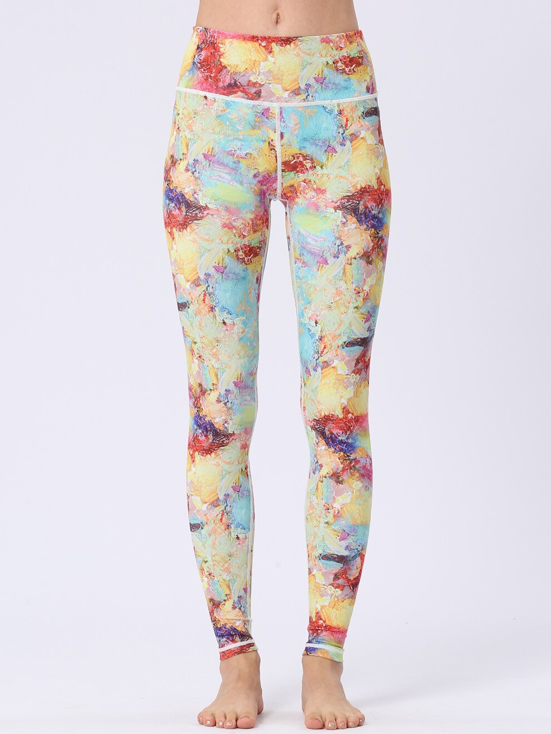 

JC Collection Women Abstract Printed Ankle-Length Training or Gym Tights, Yellow