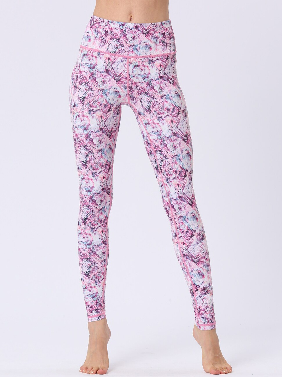 

JC Collection Women Mid-Rise Printed Tights, Pink