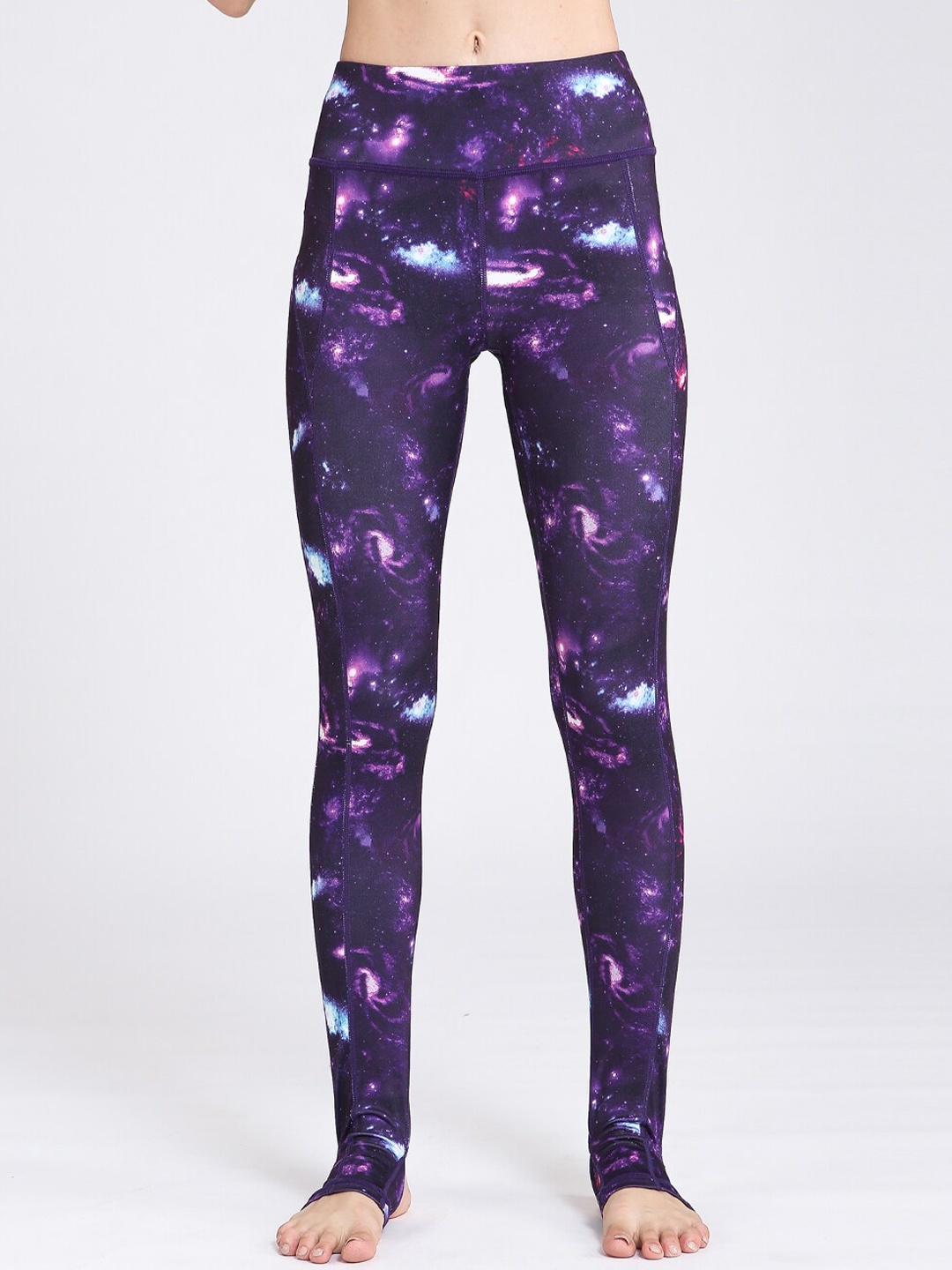 

JC Collection Women Rapid-Dry Printed Ankle-Length Tights, Purple
