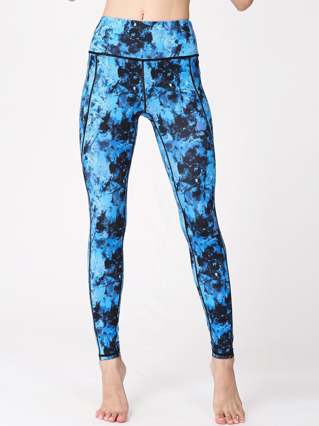 

JC Collection Women Printed Rapid-Dry Sports Tights, Blue