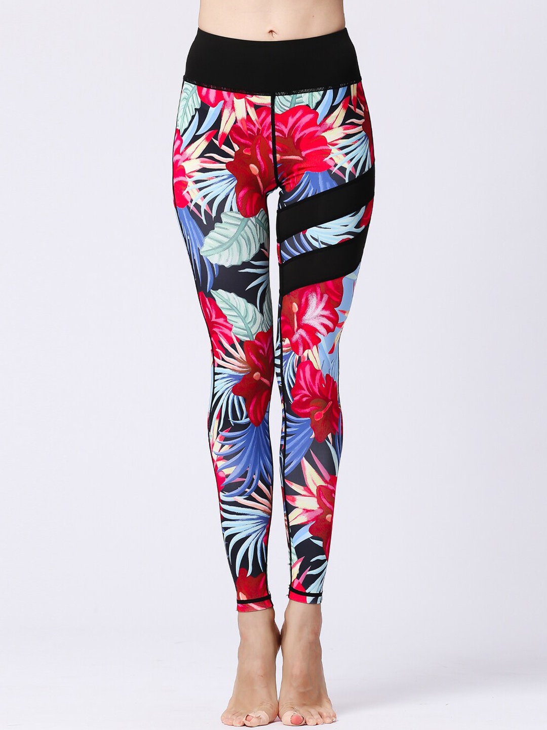 

JC Collection Women Printed Mid-Rise Tights, Red