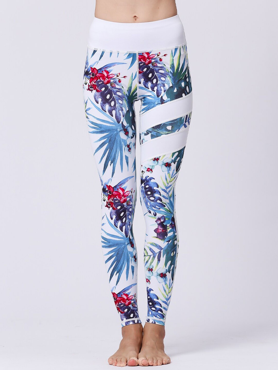 

JC Collection Women Printed Tights, White