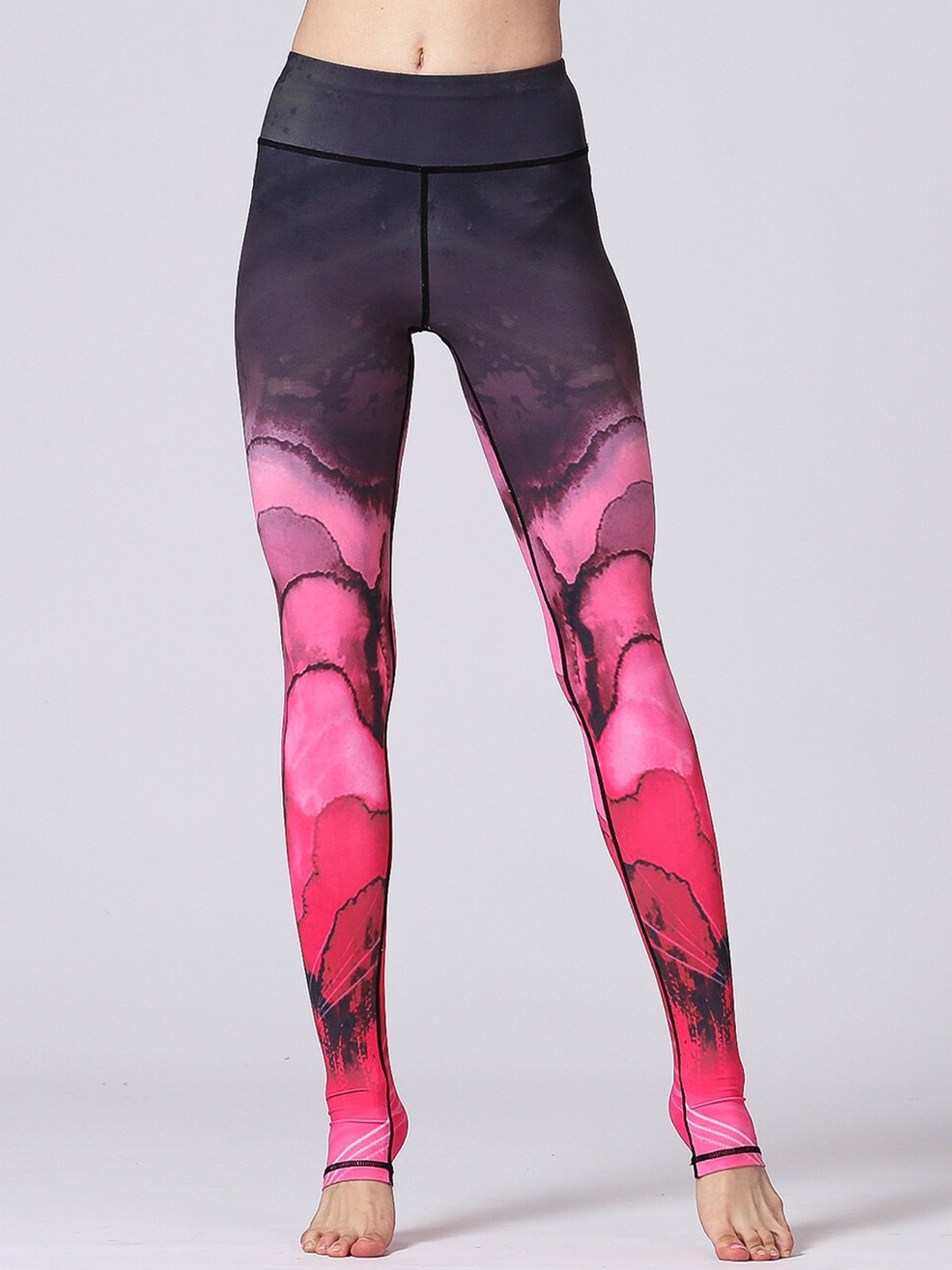 

JC Collection Women Printed Rapid-Dry Slim-Fit Gym Tights, Pink