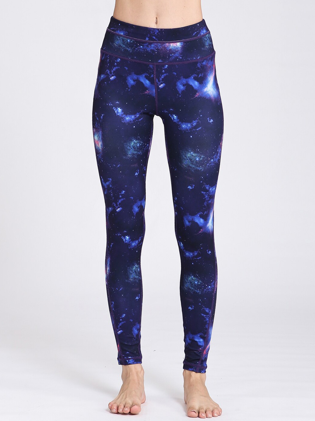 

JC Collection Women Printed Mid-Rise Tights, Blue