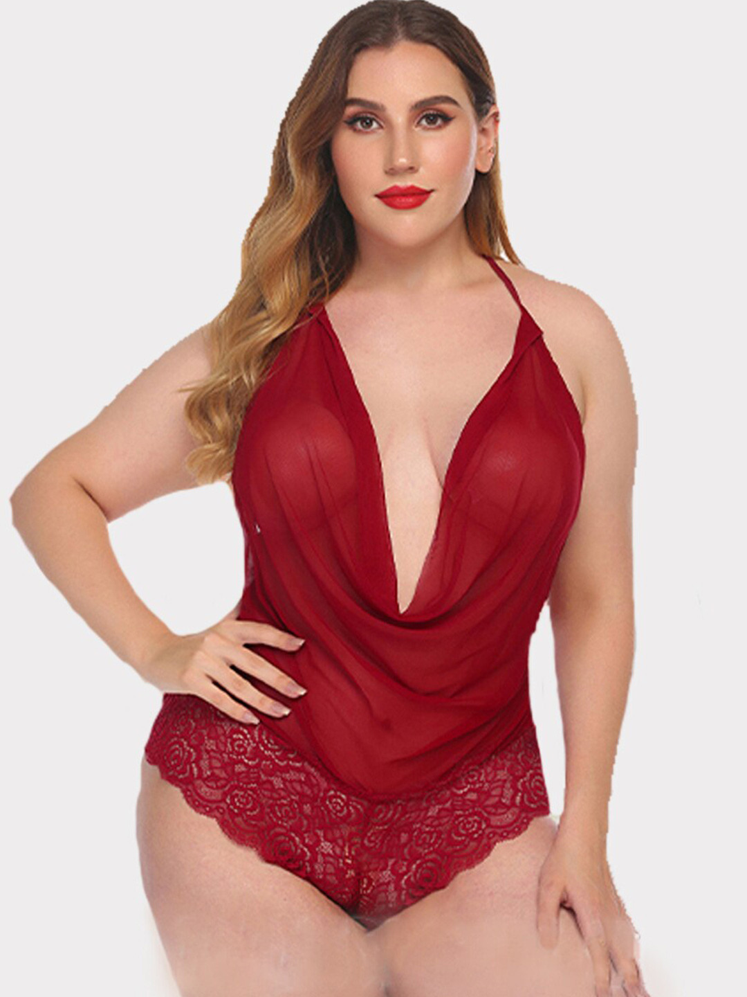 

Krelin Halter Neck Baby Doll, Maroon