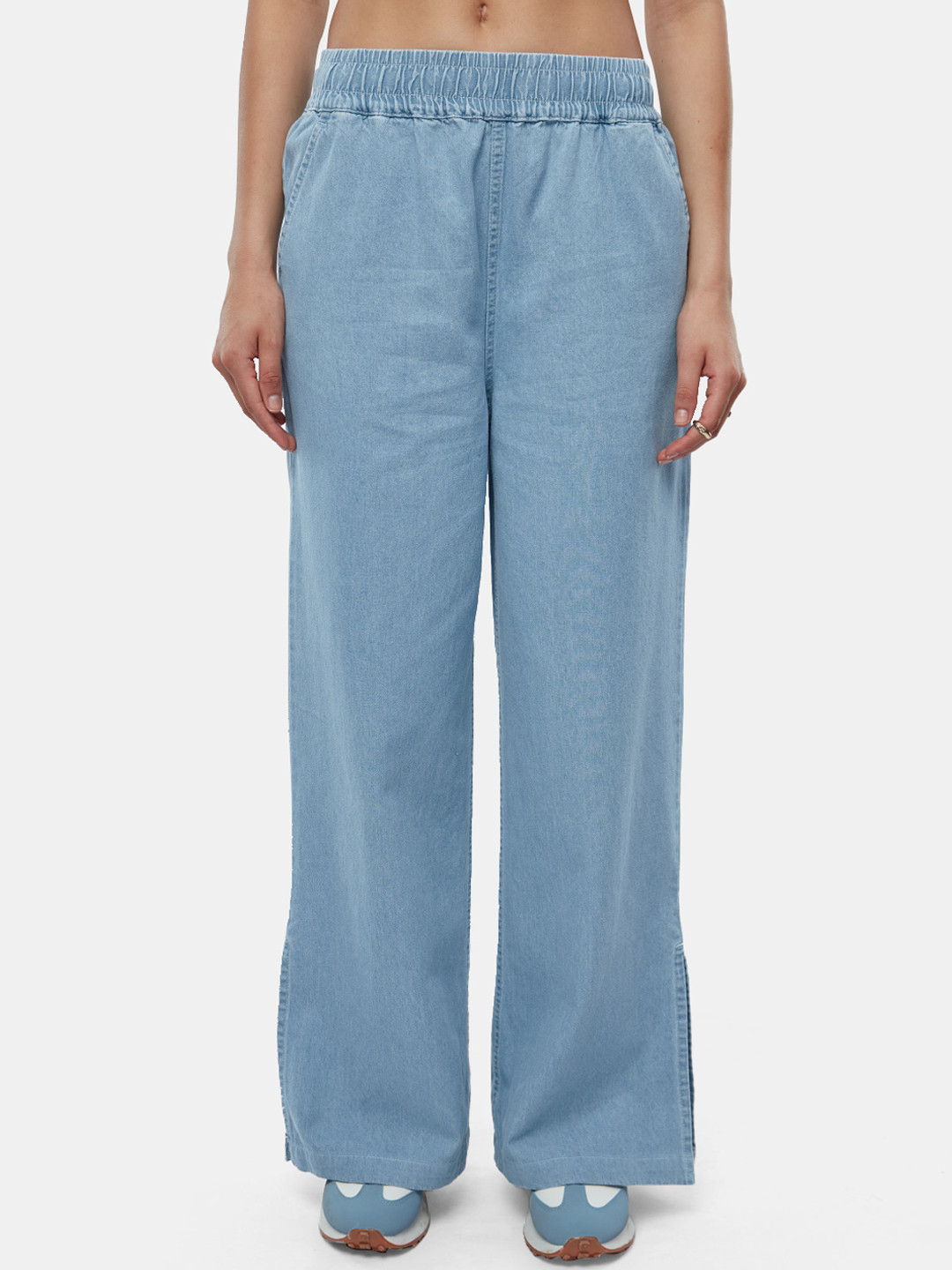 

The Souled Store Women Parallel Trousers, Blue