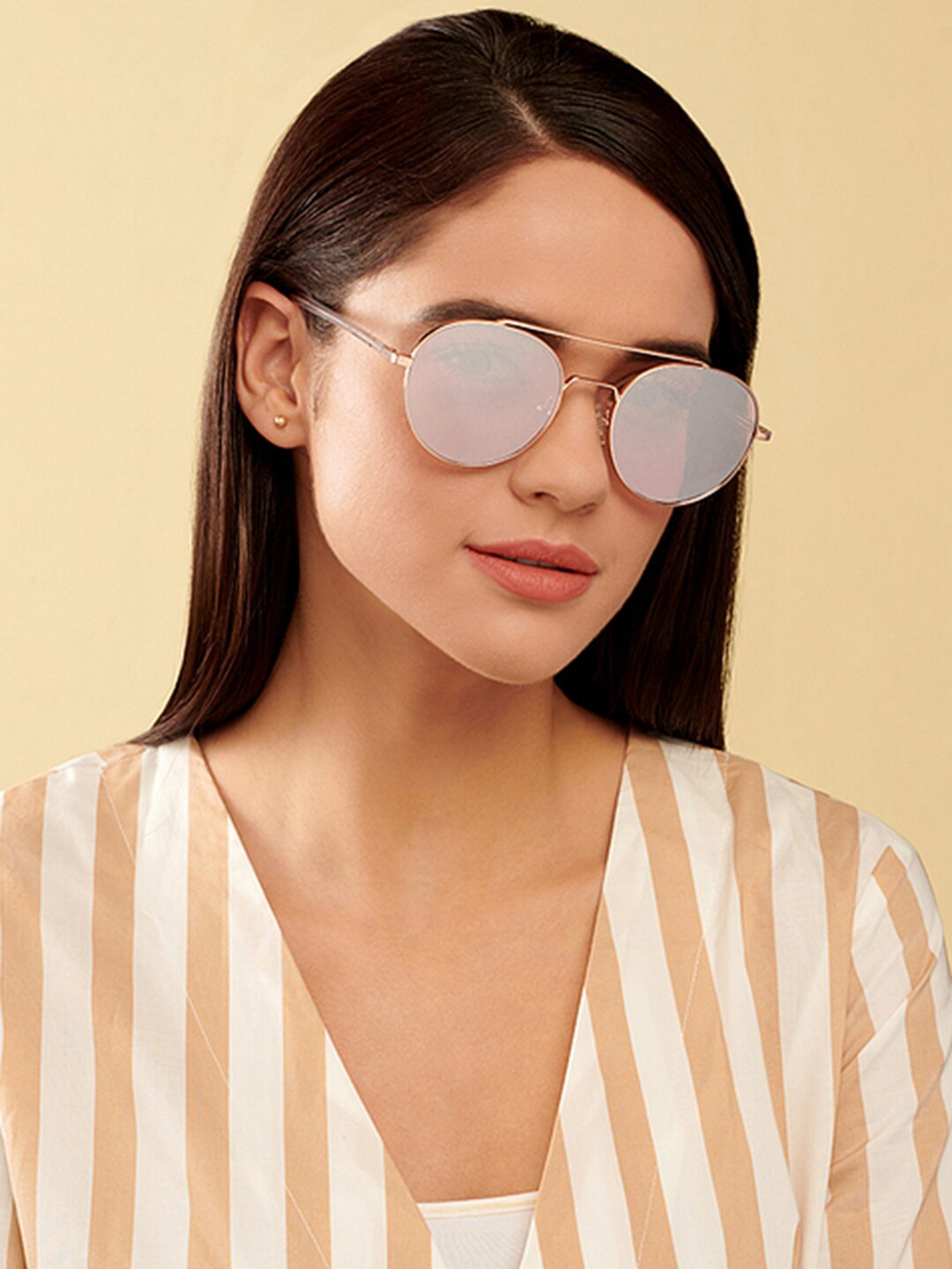 

John Jacobs Women Round Sunglasses with UV Protected Lens 147668, Pink