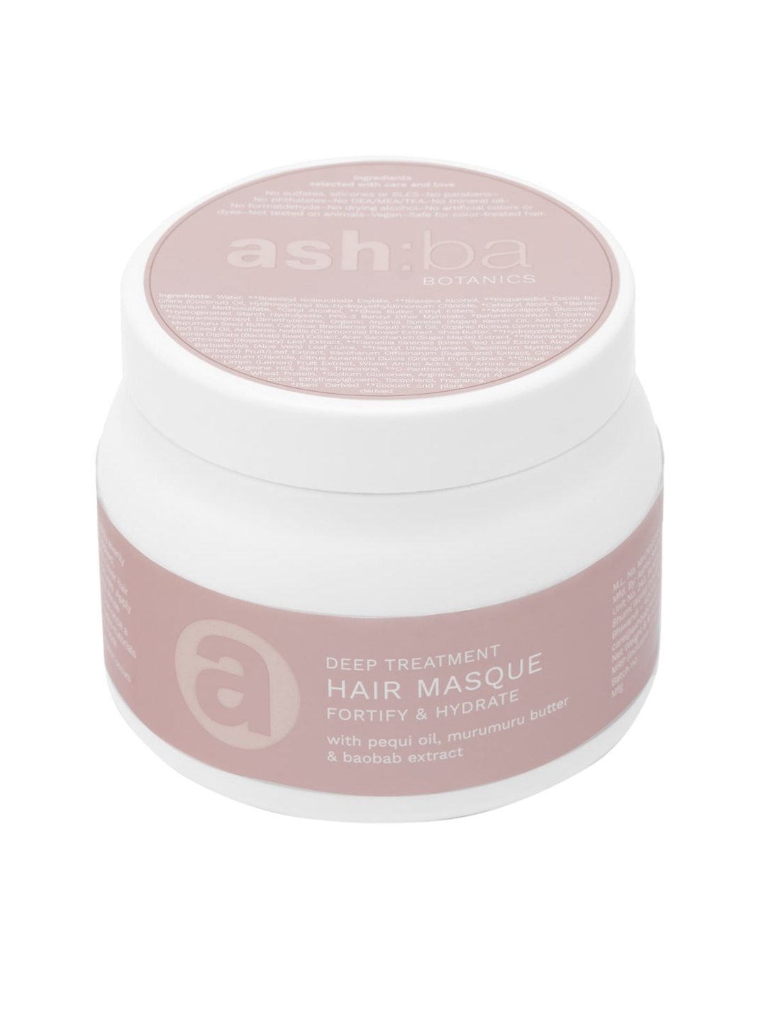 

Ashba Botanics Fortify & Hydrate Deep Treatment Hair Mask with Murmuru Butter - 237 ml, Pink