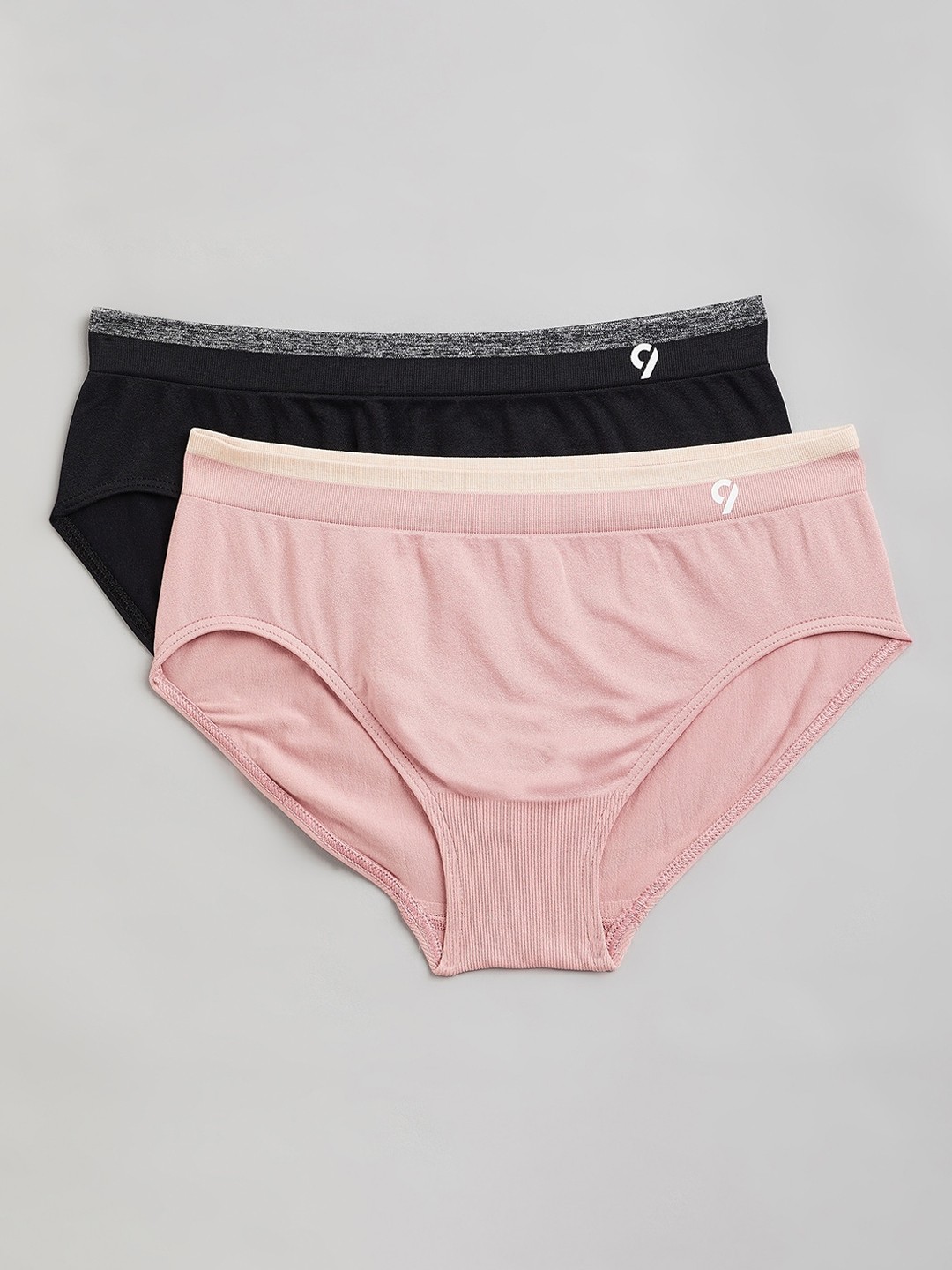 

C9 AIRWEAR Girls Pack Of 2 Mid-Rise Seamless Basic Briefs, Pink