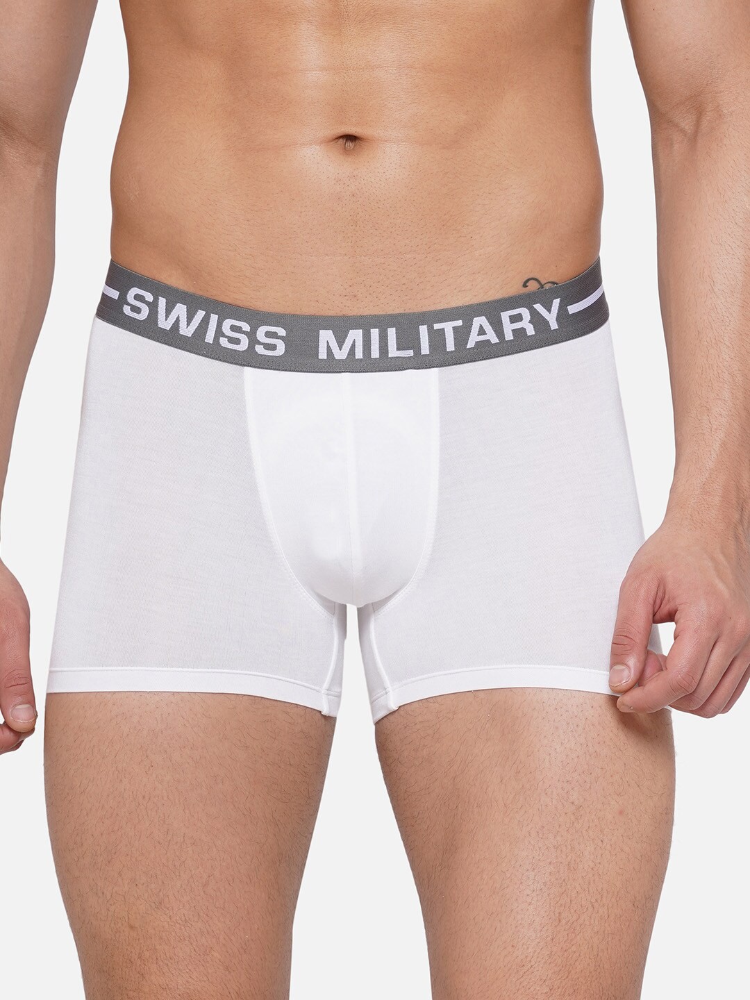 

SWISS MILITARY Men Brand Logo Printed Zermatt Trunk, White