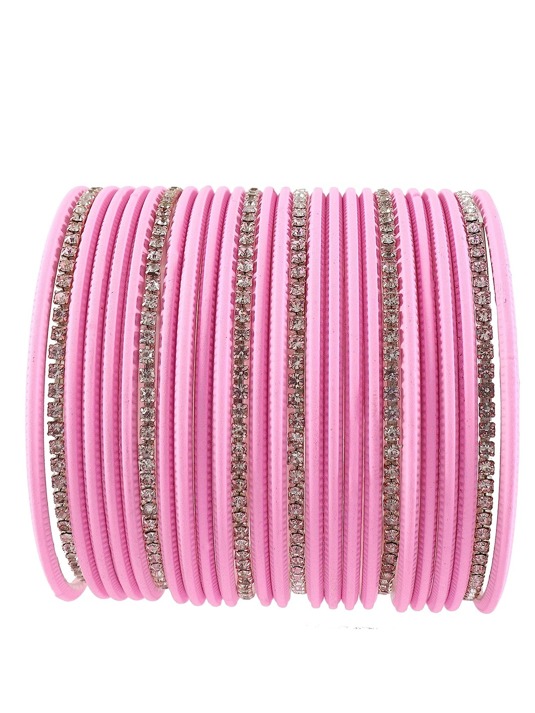 

NMII Set Of 26 Zircon-Studded Glossy Finished Bangles, Gold