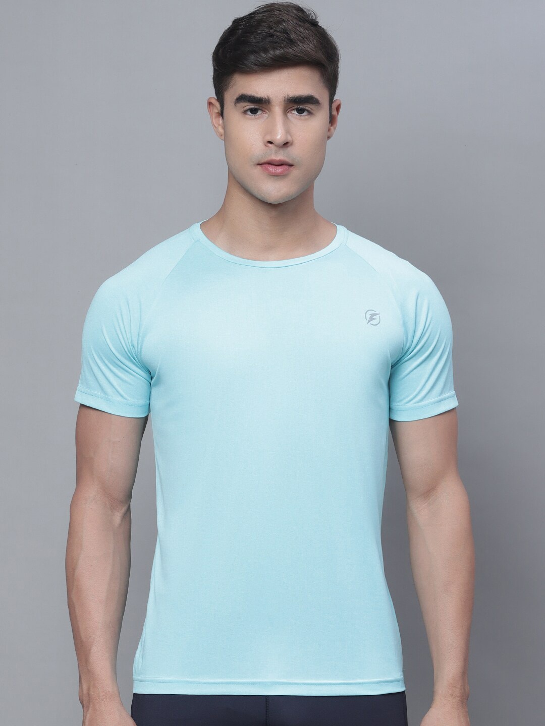 

Friskers Short Sleeve Round Neck Anti Odour Sports T-shirt, Turquoise blue