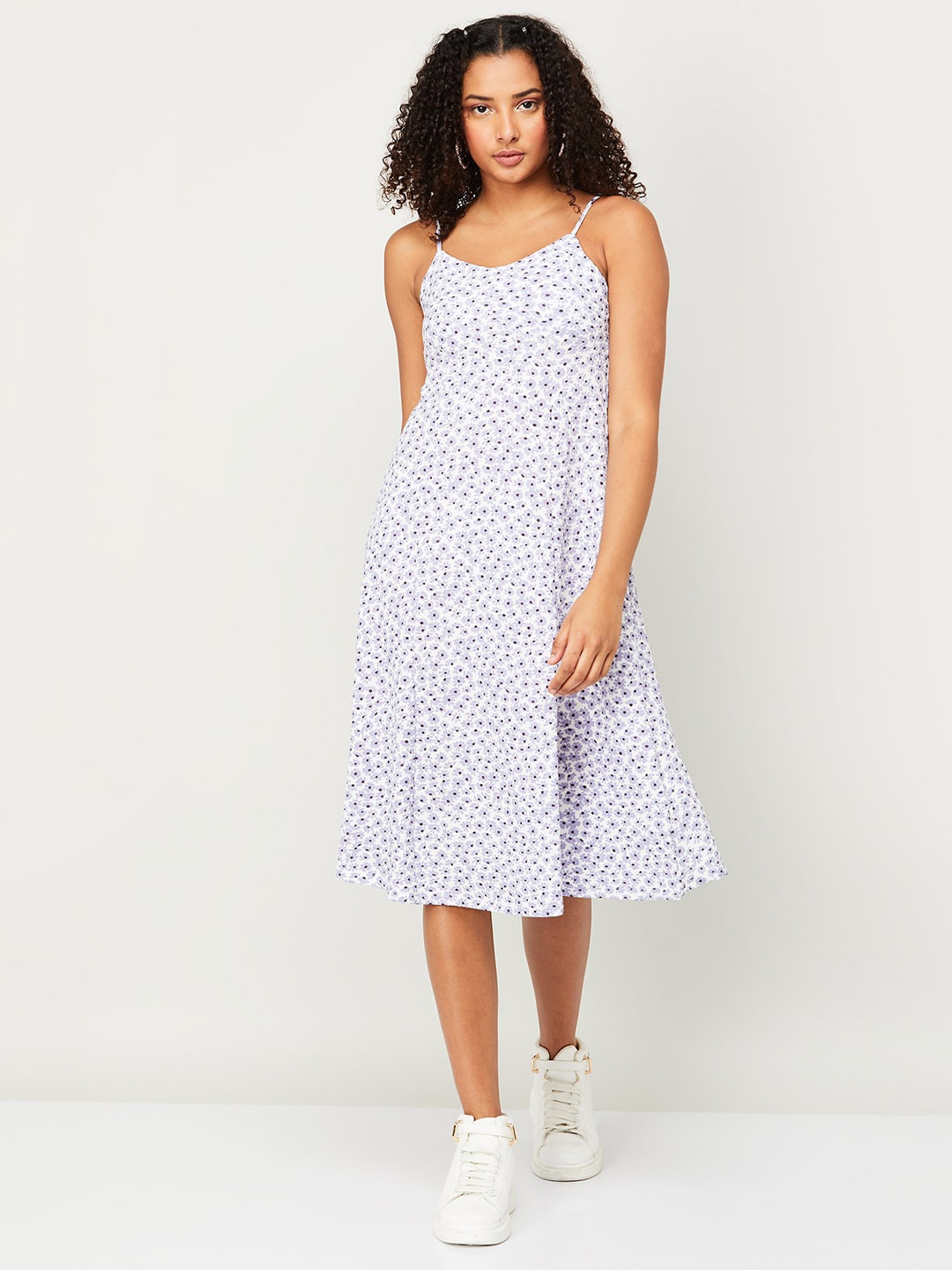 

Ginger by Lifestyle Floral Print A-Line Dress, Lavender