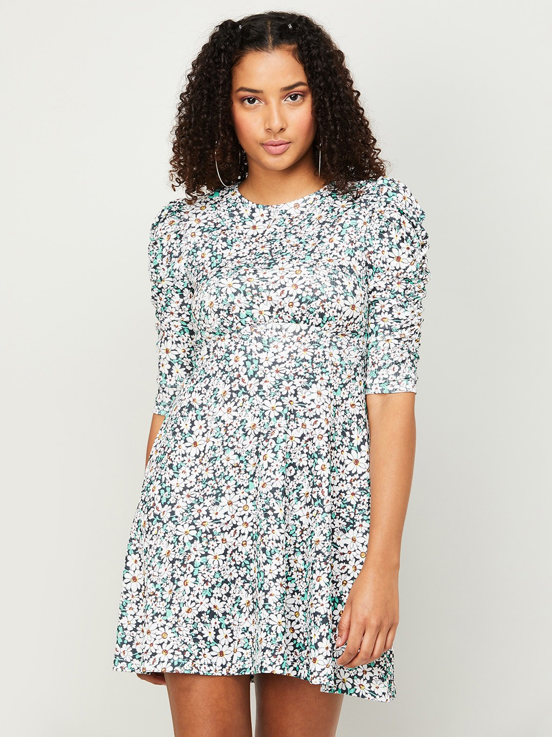 

Ginger by Lifestyle Floral Print Fit & Flare Dress, Black