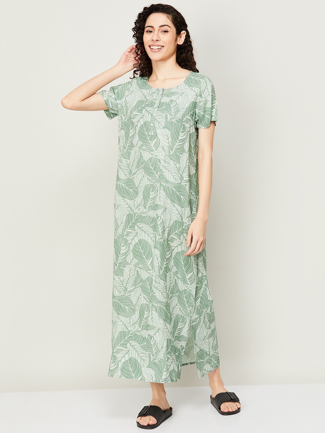 

Ginger by Lifestyle Floral Print A-Line Maxi Dress, Green