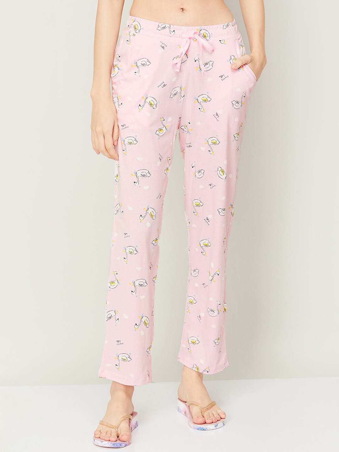 

Ginger by Lifestyle Printed Cotton Lounge Pants, Pink