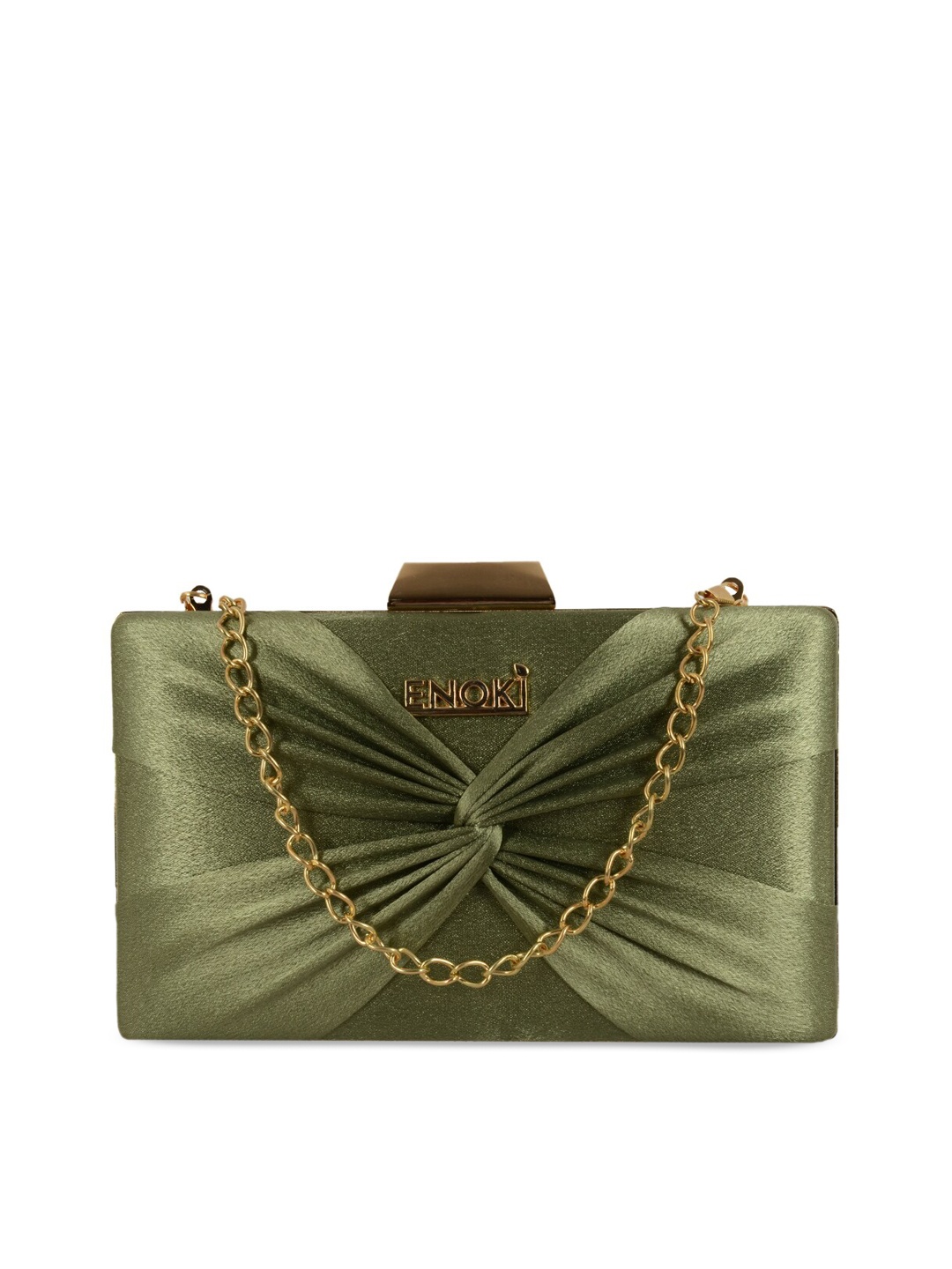 

ENOKI Green Textured Structured Sling Bag with Quilted