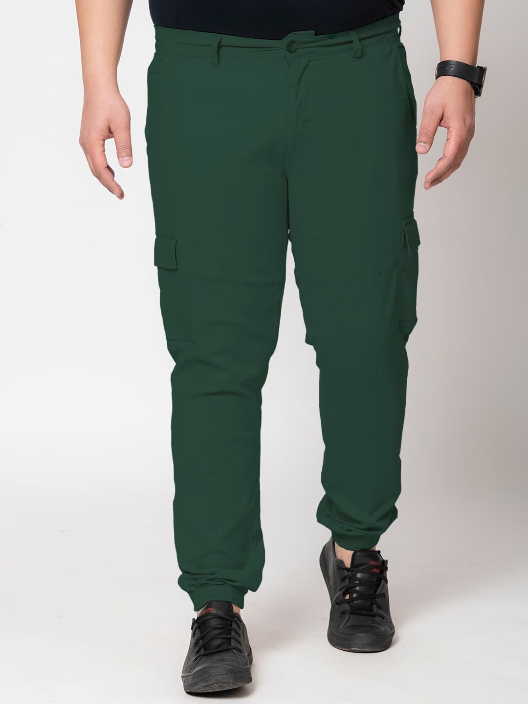 

IVOC Plus Men Regular Fit Cotton Cargo Joggers, Green