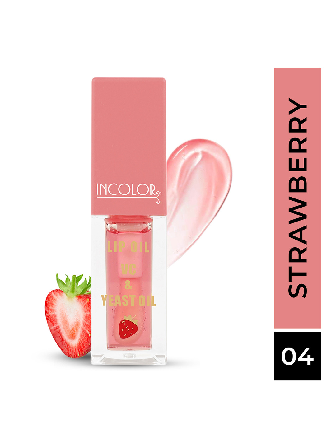 

INCOLOR Lip Oil with VC & Yeast Oil For Moisturizing & Dry Lips 4ml - Strawberry, Pink