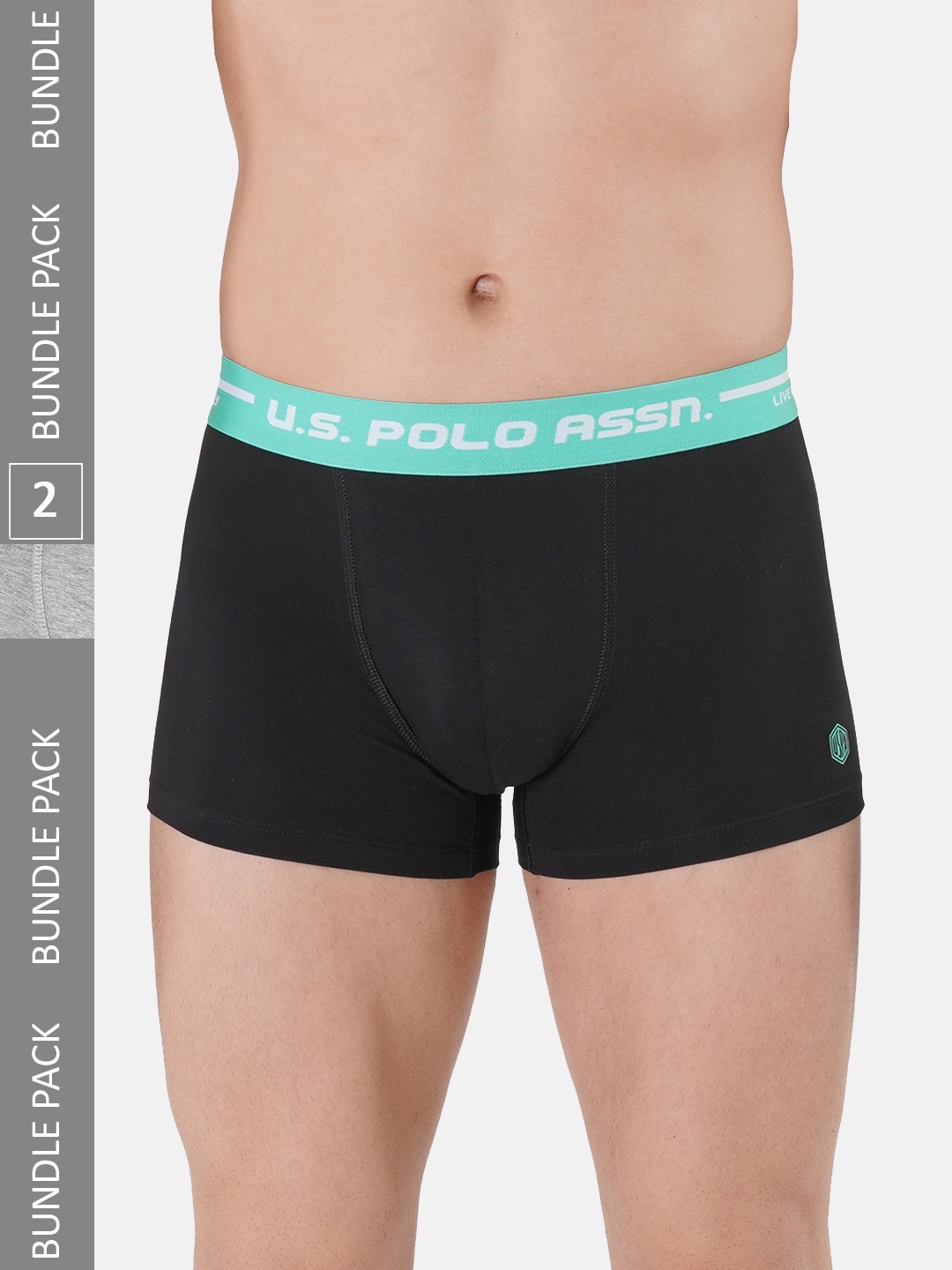 

U.S. Polo Assn. Men Pack Of 2 Logo Printed Trunks IYAI-GZ0-P2, Grey