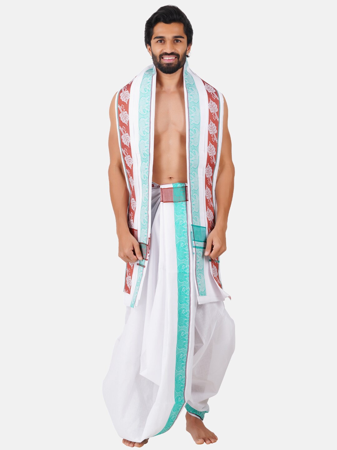 

Ramraj Cotton Panchakacham Dhoti With Angavastram, White