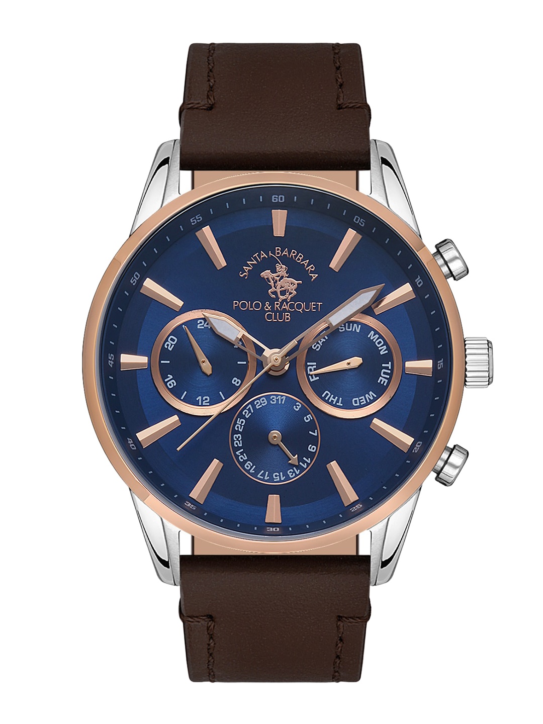 

SANTA BARBARA POLO & RACQUET CLUB Men Dial & Leather Straps Analogue Watch SB 1 10419-2, Blue