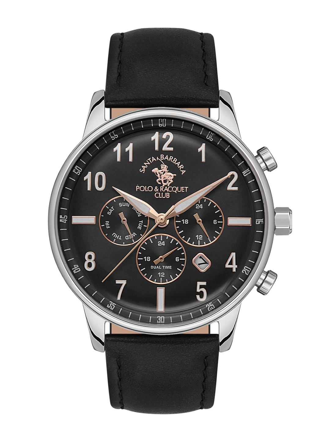 

SANTA BARBARA POLO & RACQUET CLUB Men Black Dial & Black Analogue Watch SB 1 10439-2